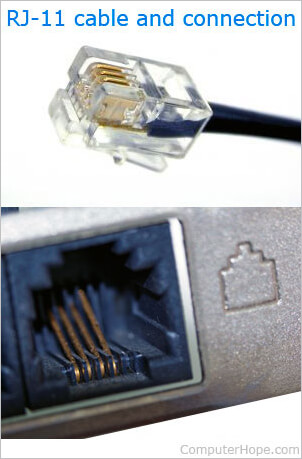 RJ-11 phone cable connector and connection