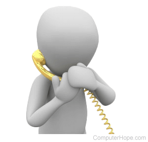 Illustration of person answering a phone.