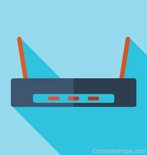 Illustration wireless modem or router.