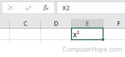 Superscript in Microsoft Excel