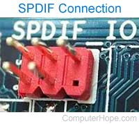 SPDIF connection on a computer motherboard