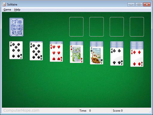 Digital Solitaire being played in Windows.