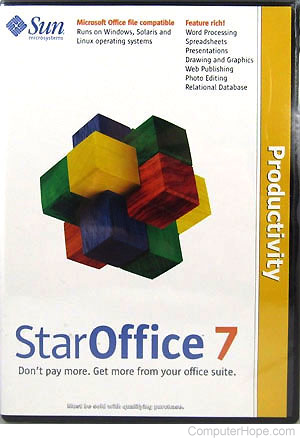 StarOffice software packaging.
