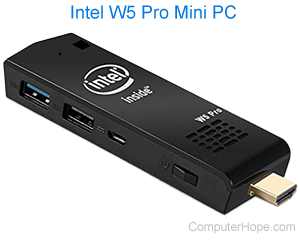 Intel W5 Pro Mini PC stick computer.