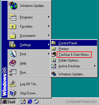 Windows 98 Start Menu