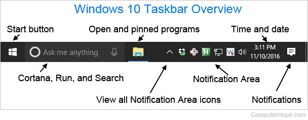 Windows taskbar