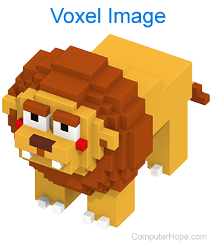 Lion created using voxels