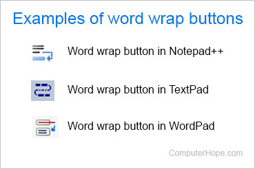 Word wrap button examples