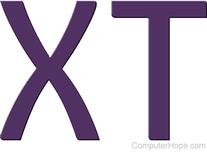XT in purple lettering.