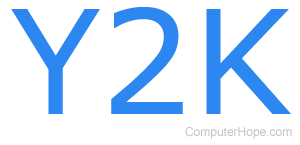 Y2K in blue lettering.