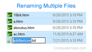 Renaming multiple files in Explorer