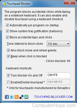 Touchpad blocker