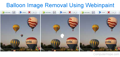 Removing object from picture using webinpaint
