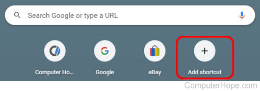 Add shortcut option on the New Tab window in Chrome.