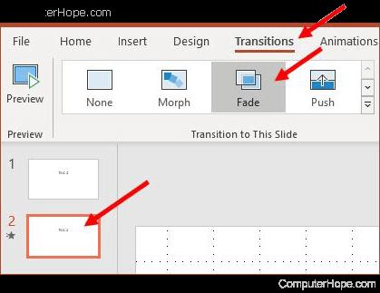 Add transition to PowerPoint slide