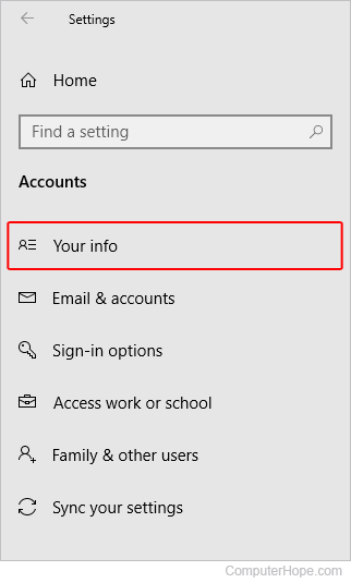 Your info selector in Windows.