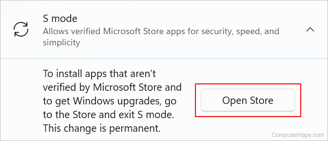Open Store button in Windows 11.