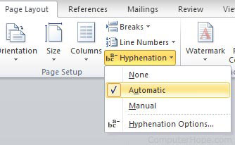 Hyphenation in Microsoft Word