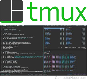 Example of tmux in use.
