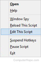 Edit AutoHotkey script