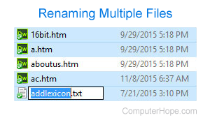 Renaming multiple files in Explorer
