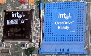 Intel 80486 processor and OverDrive ZIF socket