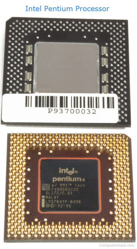 Two examples of Intel Pentium processors.
