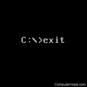 Exit command entered at a command line C prompt.