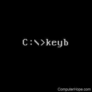 keyb command at a command line C prompt.