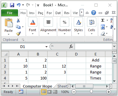 Help Examples And Information On Excel Formulas