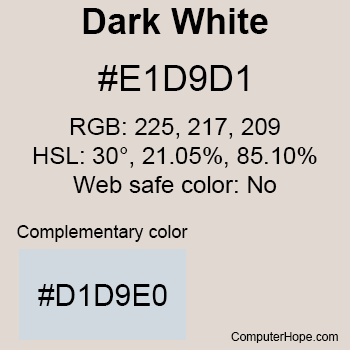 Example of Dark White color or HTML color code #E1D9D1.