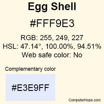 Example of Egg Shell color or HTML color code #FFF9E3.