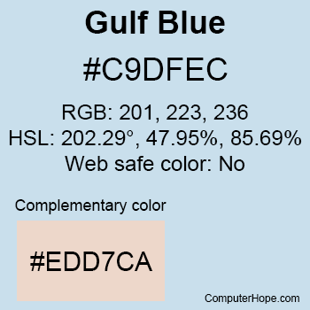 Example of Gulf Blue color or HTML color code #C9DFEC.