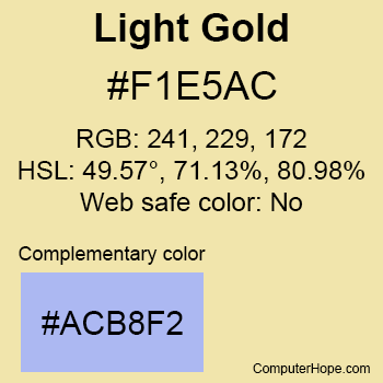 Example of Light Gold color or HTML color code #F1E5AC.