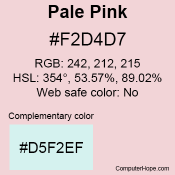Example of Pale Pink color or HTML color code #F2D4D7.