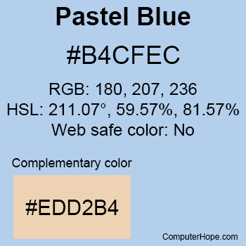 Example of Pastel Blue color or HTML color code #B4CFEC.