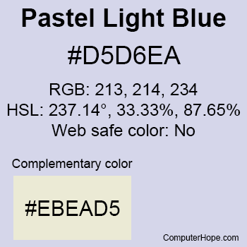 Example of Pastel Light Blue color or HTML color code #D5D6EA.