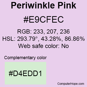 Example of Periwinkle Pink color or HTML color code #E9CFEC.