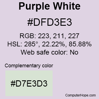 Example of Purple White color or HTML color code #DFD3E3.