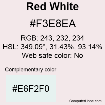Example of Red White color or HTML color code #F3E8EA.