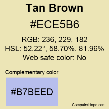 Example of Tan Brown color or HTML color code #ECE5B6.