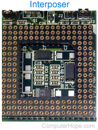 Interposer on a motherboard.