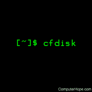 cfdisk command at Linux command prompt.