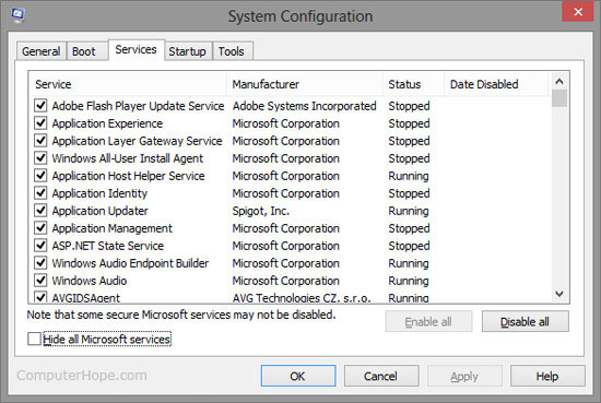 Resultado de imagen para msconfig