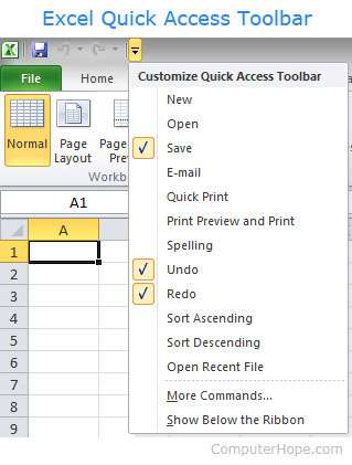 Microsoft Excel Quick Access Toolbar