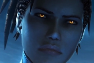 Screenshot of a game character's face.