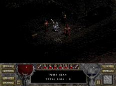 Diablo fighting in dungeon