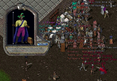 Encontro do jogo Ultima Online de dezenas de jogadores