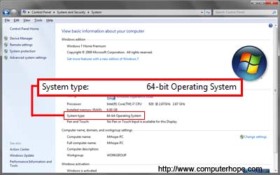 Versi 64-bit informasi sistem Windows