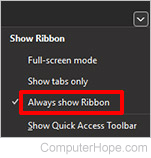 Always show Ribbon
